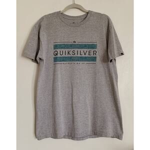 Grey Quiksilver Graphic Short Sleeve T-Shirt L